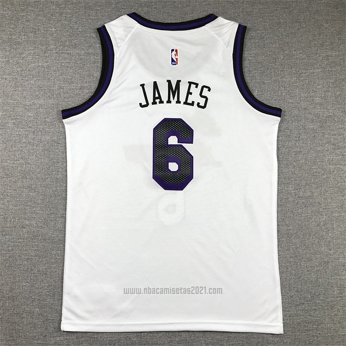 Camiseta Nino Los Angeles Lakers LeBron James #6 Ciudad 2022-23 Blanco